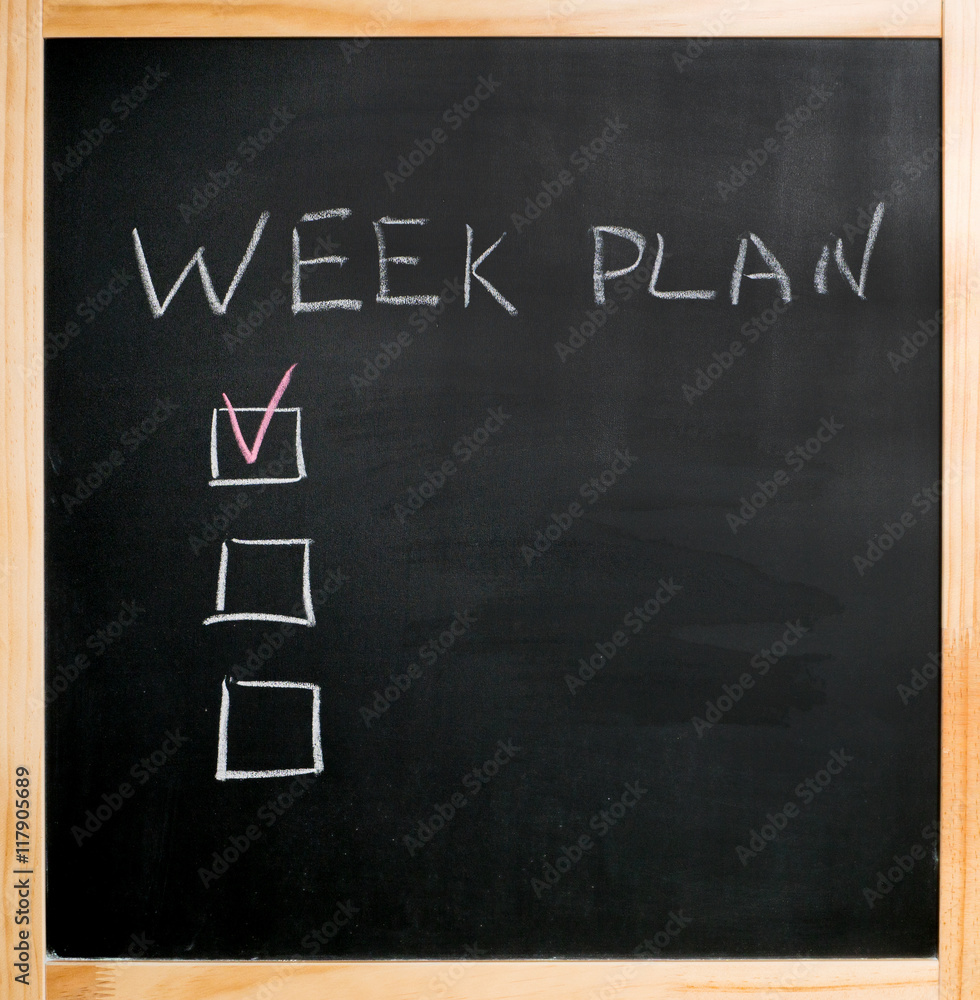 Obraz premium chalk week plan check boxes