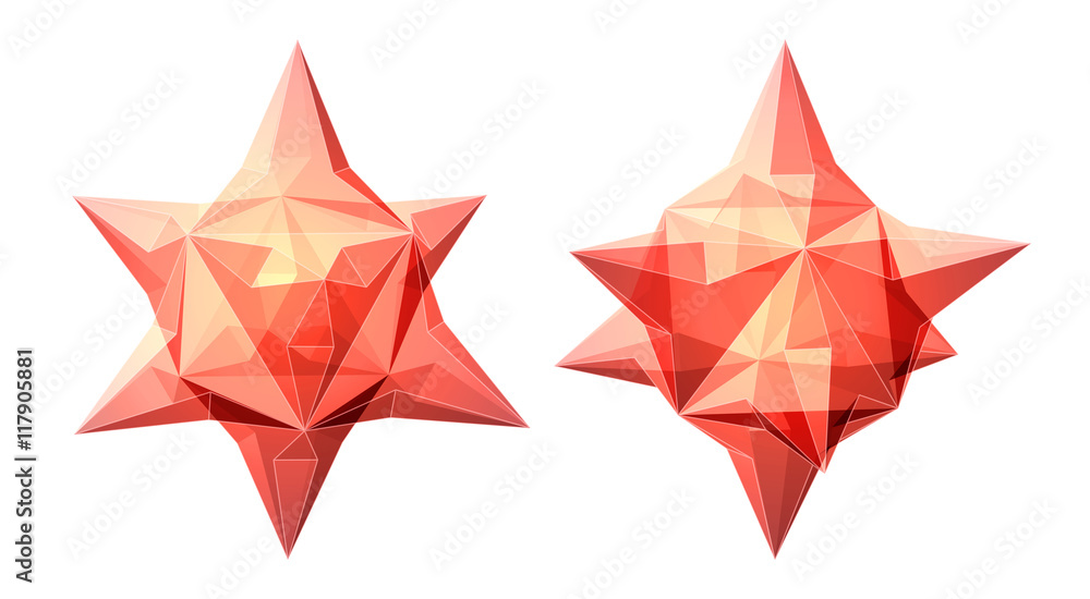 Vector set of views of transparent complex geometric shape based Vector set of views of transparent complex geometric shape based