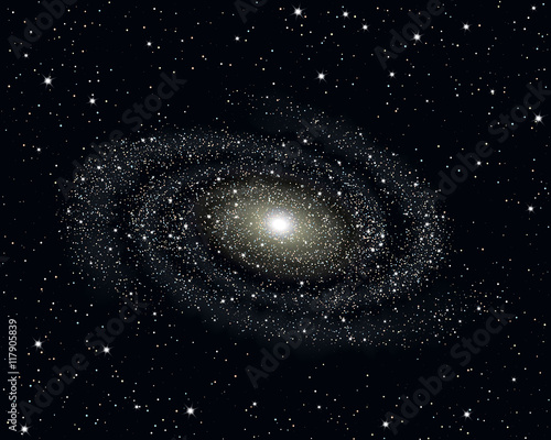 Galaxy vector illustration. Grouped objects. Easy to edit