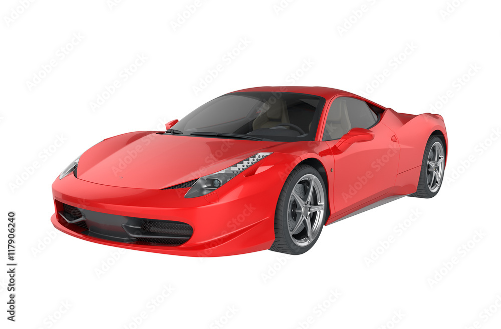 Fototapeta premium High Resolution Render of sportcar red