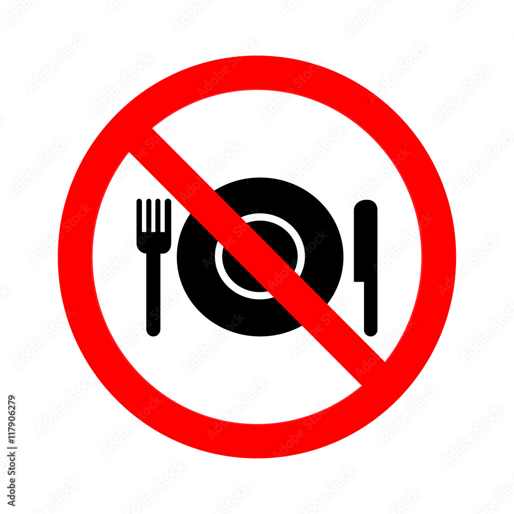 no eating sign on white background.vector illustration no eating sign on white background.vector illustration