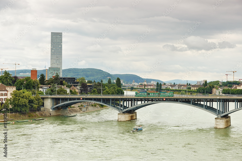 Fototapeta premium The bridge over the river Rhine in Basel .Switzerland...