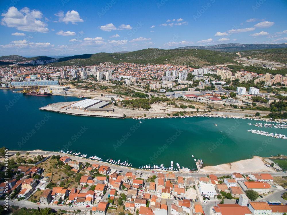 Aerial view of Sibenik in Croatia