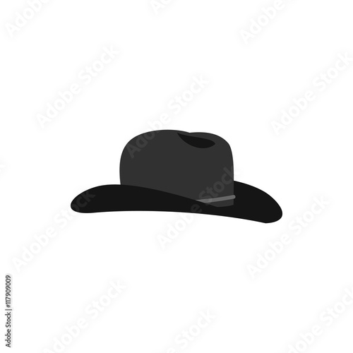 Cowboy hat icon in flat style on a white background