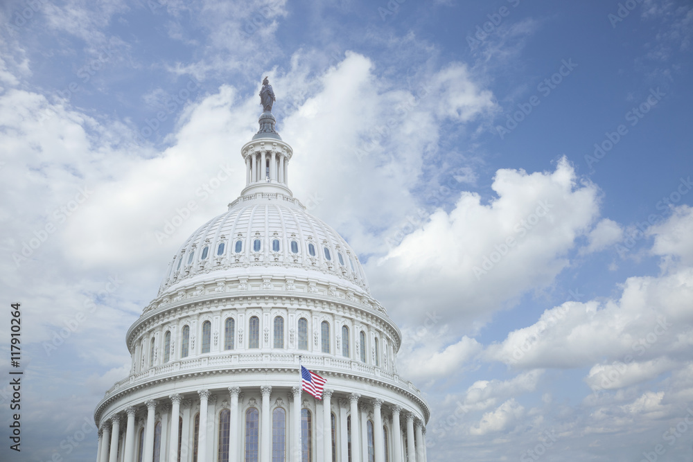 US Capitol Dome with Clouds