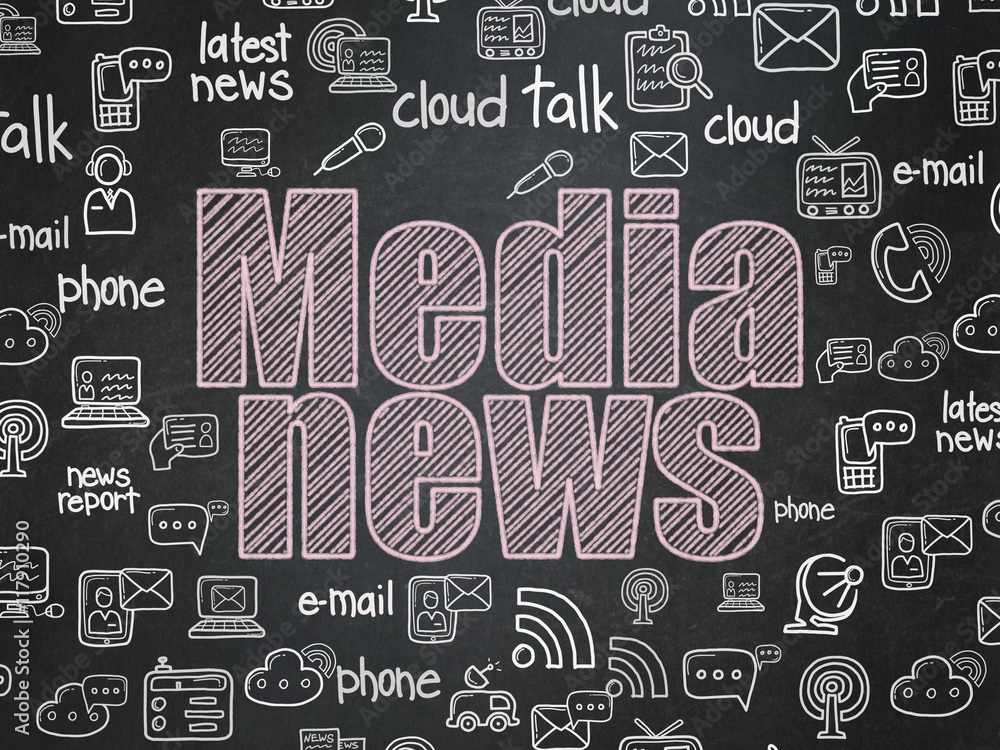 News concept: Media News on School board background News concept: Media News on School board background