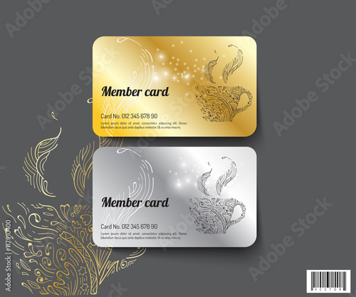 Template design member card. suitable use for coffee business and others.vectro file