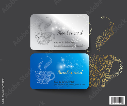 Template design member card. suitable use for coffee business and others.vectro file