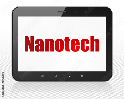 Science concept: Tablet Pc Computer with Nanotech on display