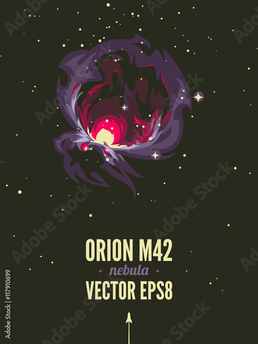 Orion nebula Retro space theme poster