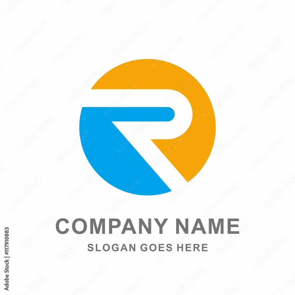 Monogram Letter R Circle Vector Logo Template