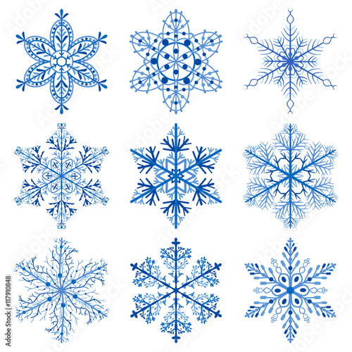Set of Christmas snowflakes