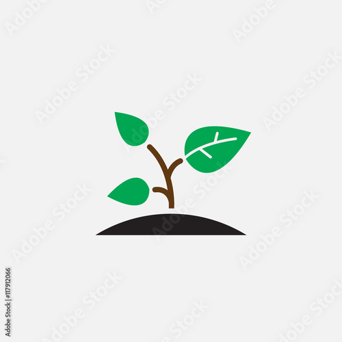 sprout icon vector, plant solid logo illustration, pictogram isolated on white