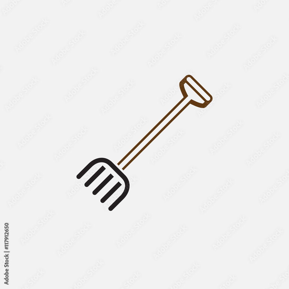 rake line icon, outline vector logo illustration, linear pictogram isolated on white rake line icon, outline vector logo illustration, linear pictogram isolated on white