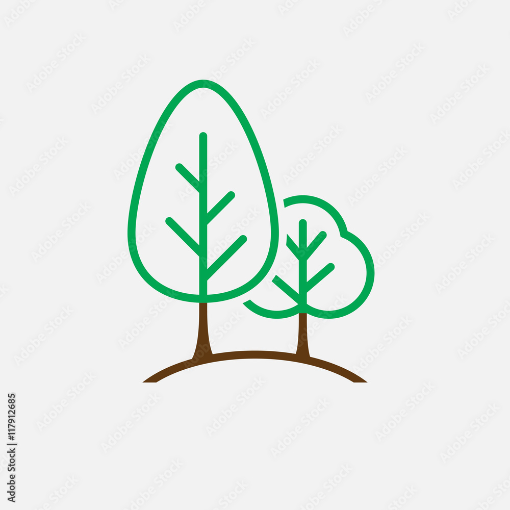 trees line icon, forest outline vector logo illustration, linear pictogram isolated on white trees line icon, forest outline vector logo illustration, linear pictogram isolated on white