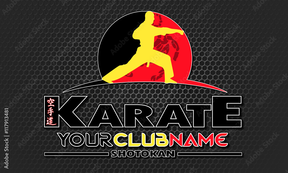 karate logo with real colors national flag karate logo with real colors national flag