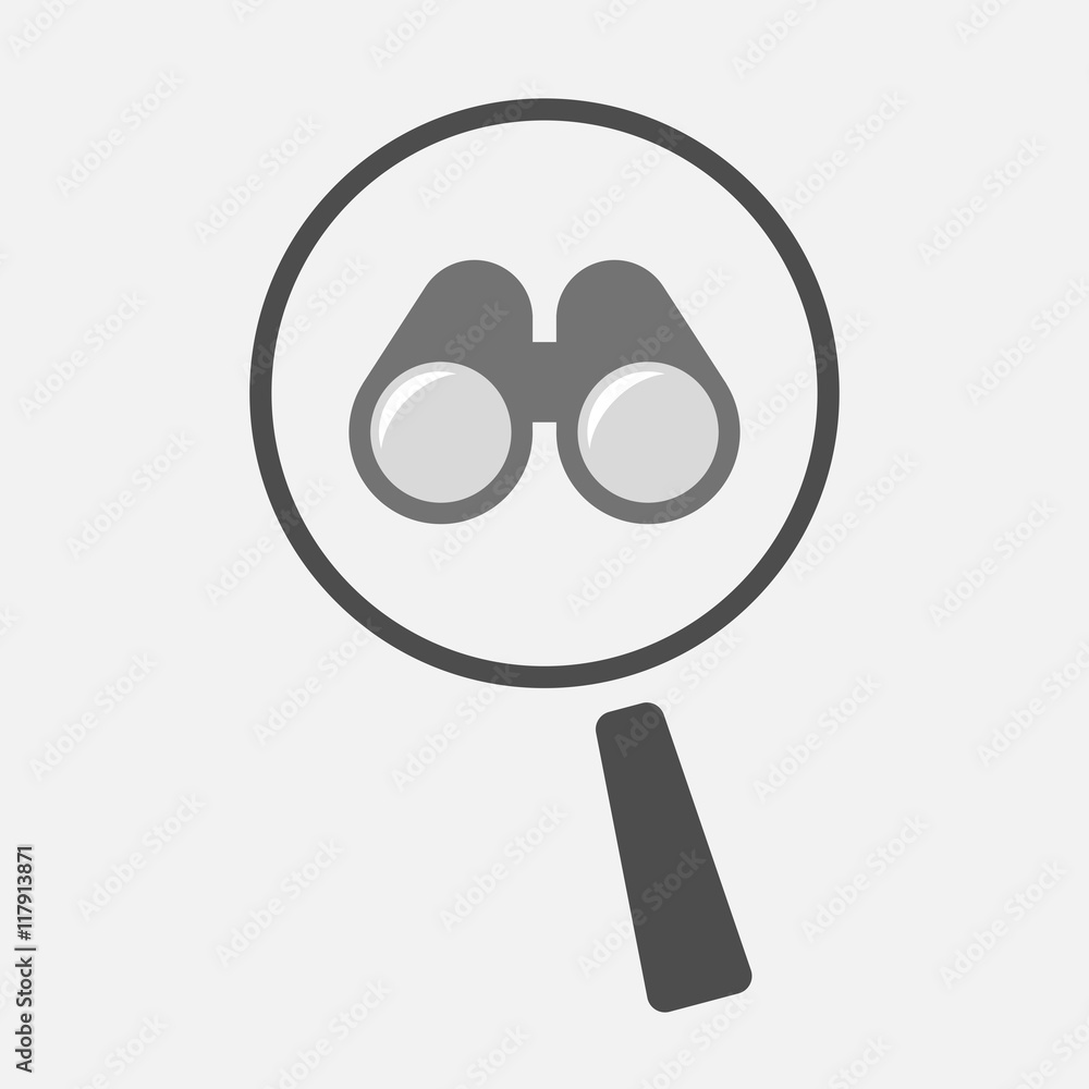 Isolated magnifier icon with a binoculars Isolated magnifier icon with a binoculars