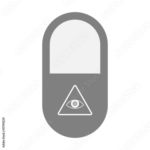 Isolated pill icon with an all seeing eye