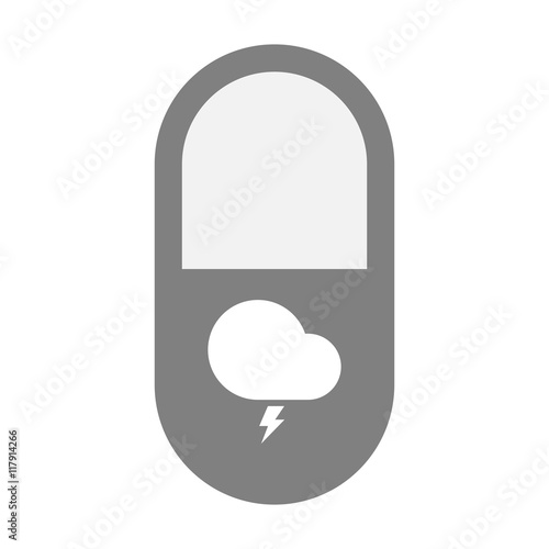 Isolated pill icon with a stormy cloud