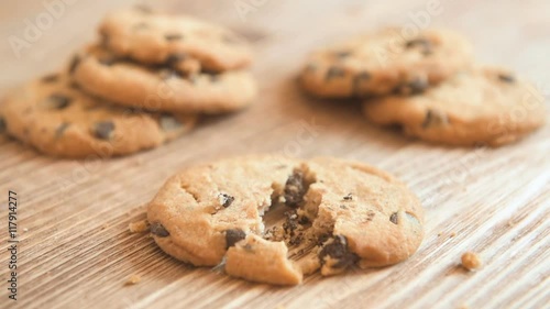 Homemade delicious cookies with chocolate and nuts