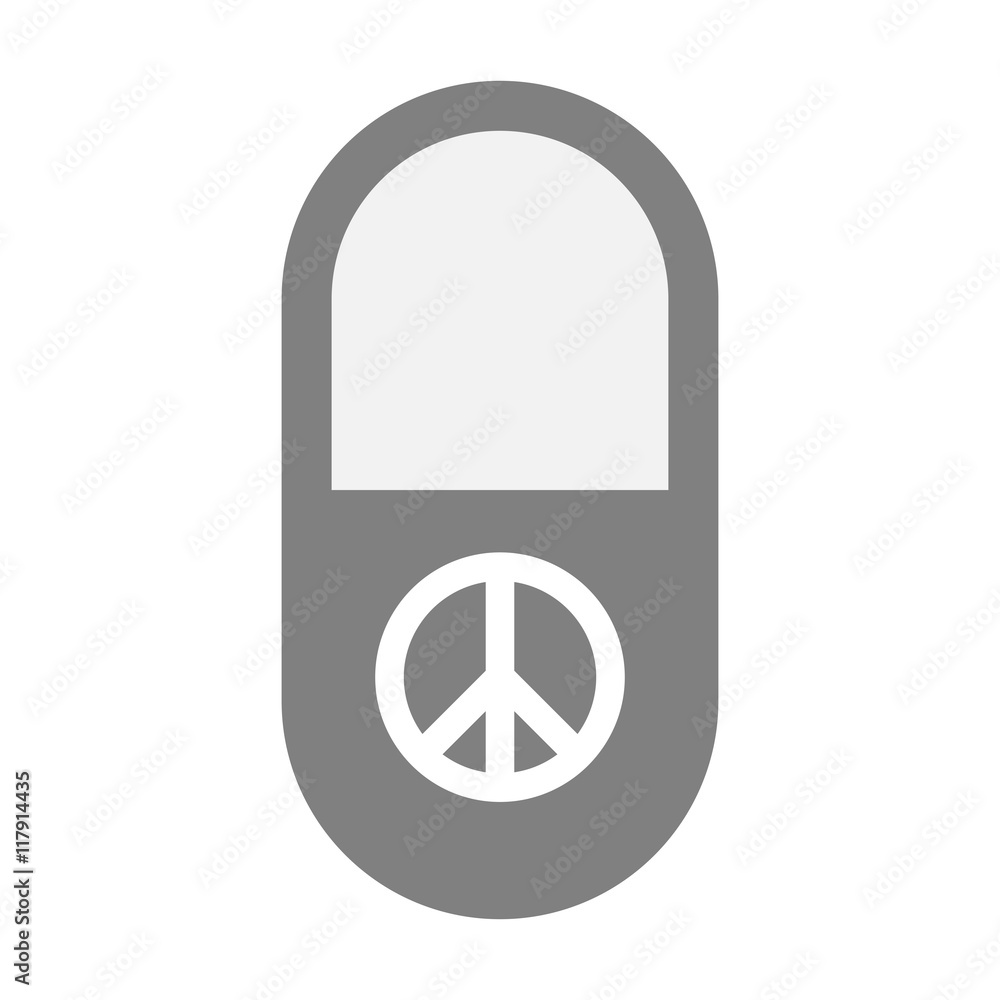 Isolated pill icon with a peace sign Isolated pill icon with a peace sign
