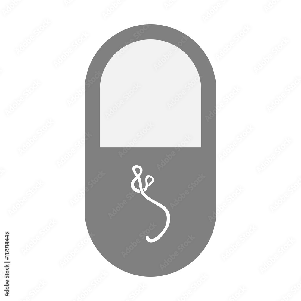 Isolated pill icon with an ebola sign Isolated pill icon with an ebola sign