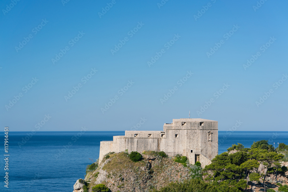 Fort Lovrijenac is a fortress outside the western wall of Dubrovnik