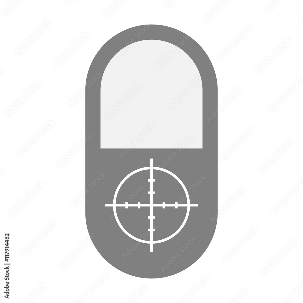 Isolated pill icon with a crosshair Isolated pill icon with a crosshair