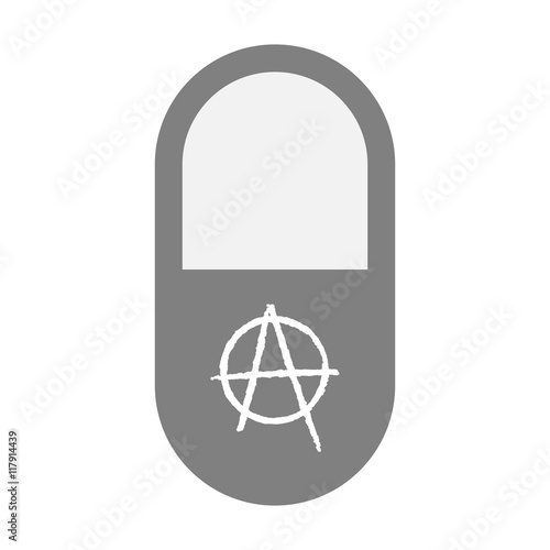 Isolated pill icon with an anarchy sign