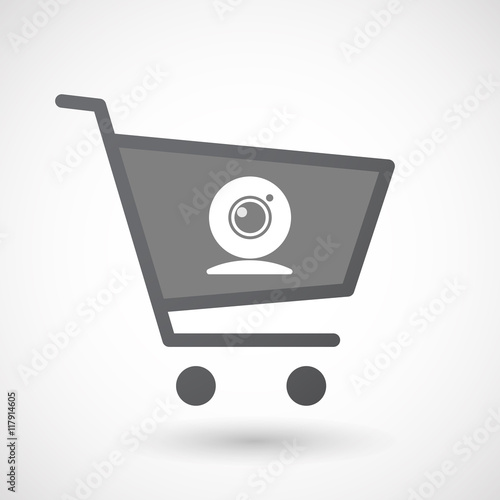 Isolated shopping cart icon with a web cam