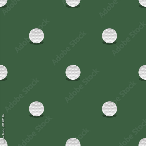 Golf Seamless Pattern. Summer Sport Background. Balls Isolated