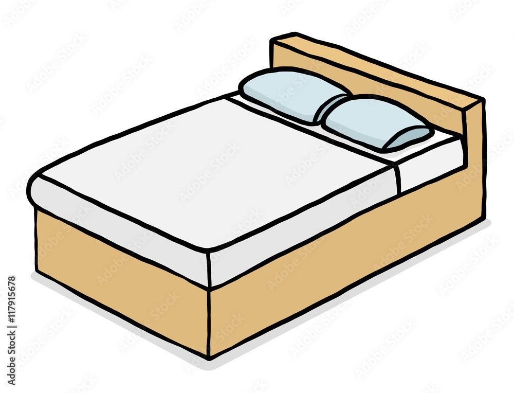 double bed / cartoon vector and illustration, hand drawn style
