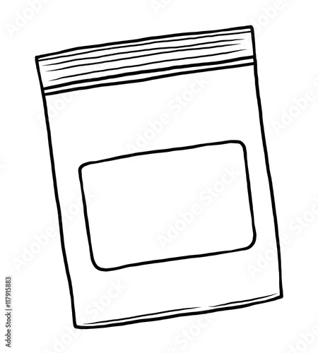 Plastic bag vector illustration sketch style