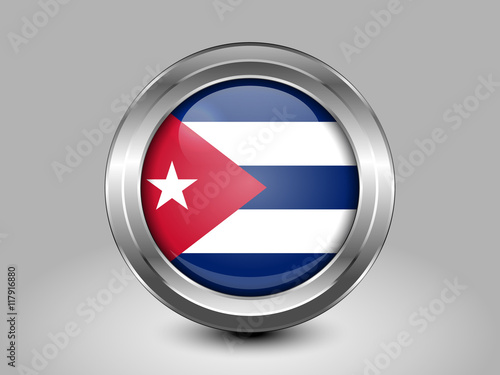 Free Download Flag of Cuba. Metal and Glass Round Icon - GFXLoad
