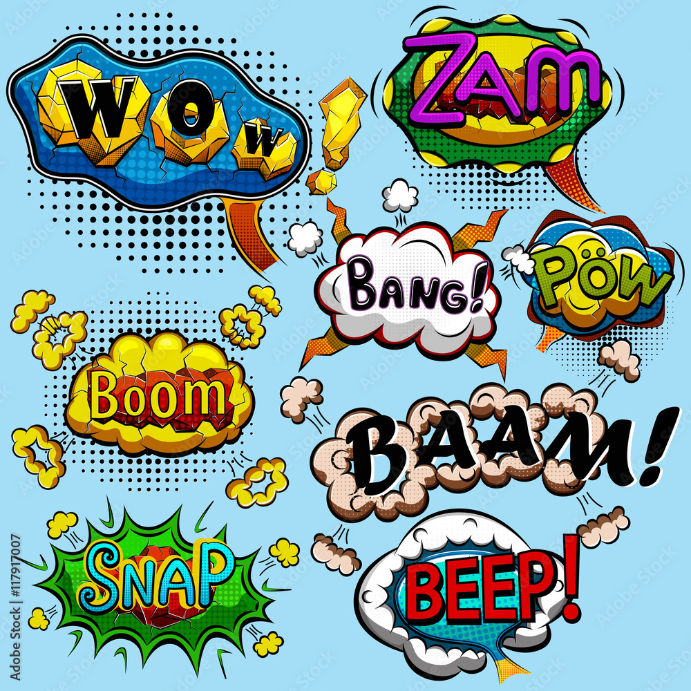 Set of comic speech bubbles. Vector illustration