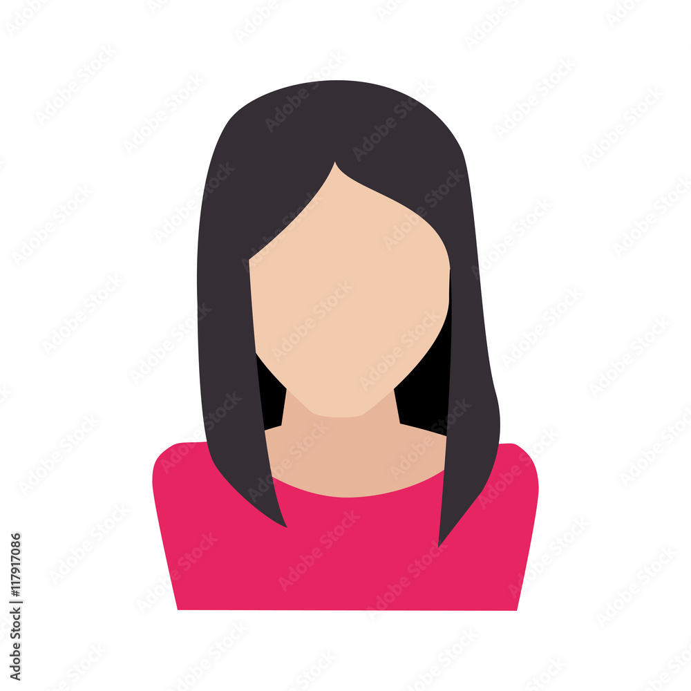 woman girl female hair person face head icon vector graphic