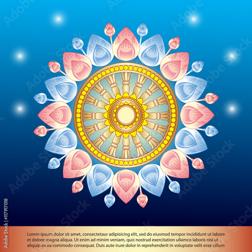 Buddhism banner vector illustration