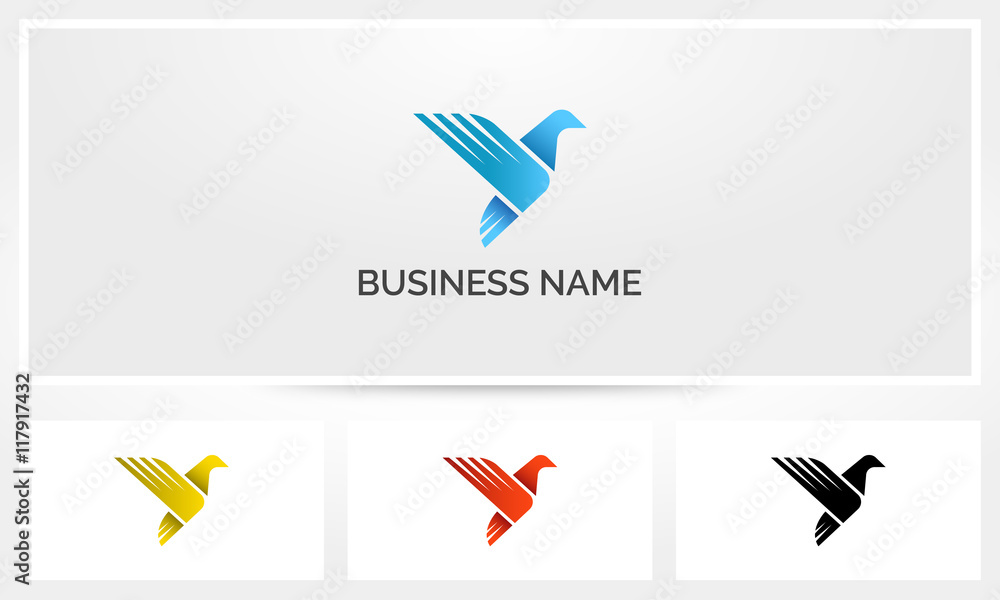 Naklejka premium Bird Wing Flying Simple Logo