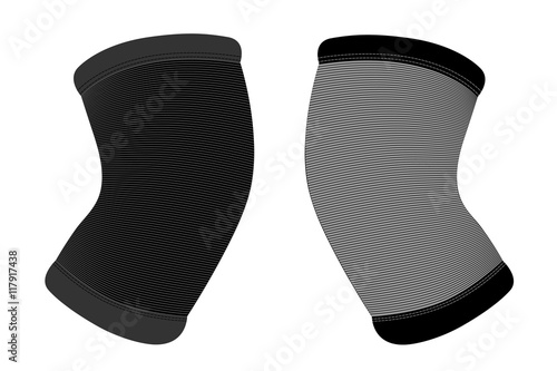 Elastic bandage for the knee joint in the vector.Elastic bandage on the knee joint.