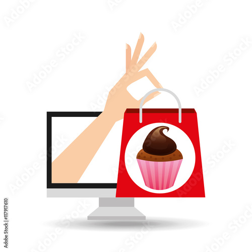 shopping bag chocolate muffins