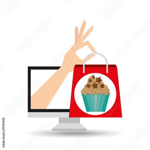 shopping bag chocolate cupcake
