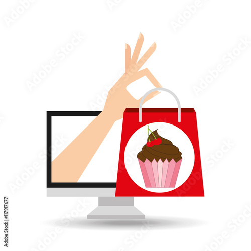 shopping bag cupcake