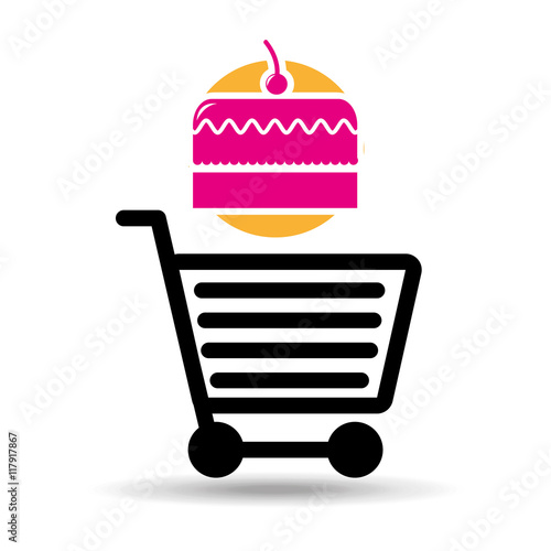 Shopping Cart with cake