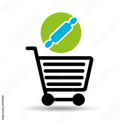 Shopping Cart with rolling pin