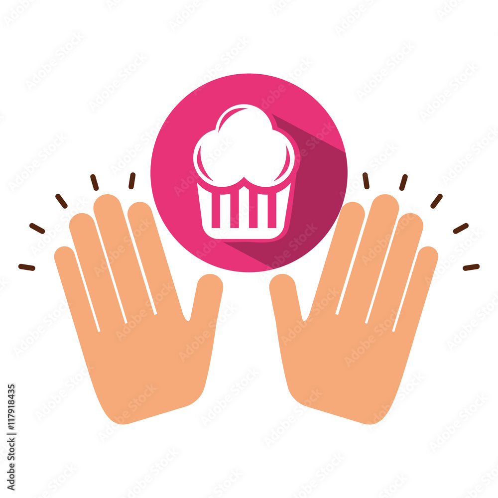 Obraz premium two hands holding muffins