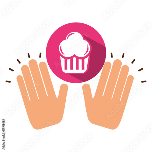 two hands holding muffins
