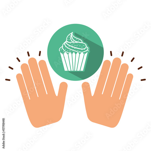 two hands holding muffin