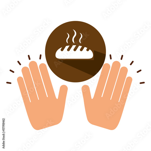 two hands holding hot bread