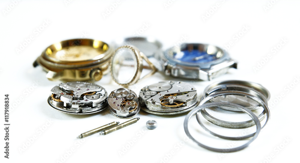 mechanisms for hours on a wooden or white mechanisms for hours on a wooden or white